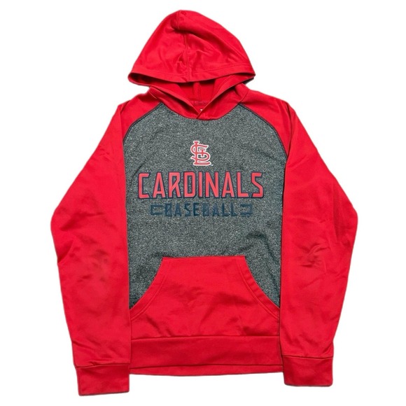 Men's Fanatics MLB St. Louis Cardinals Red‎ & Gray Pullover Hoodie Size Medium - Picture 1 of 4
